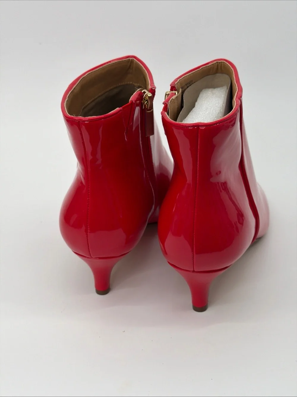 Comfortview Red Patent Pointed-Toe Ankle Boots size 10.5 WW New